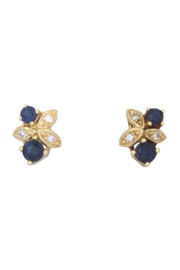 BOUCLES D'OREILLES SAPHIRS ET DIAMANTS — vue 1