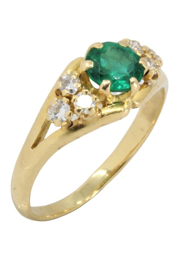 BAGUE ÉMERAUDE ET DIAMANTS — vue 3