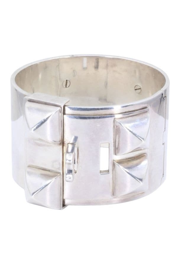 MANCHETTE HERMES ARGENT COLLIER DE CHIEN — vue 4