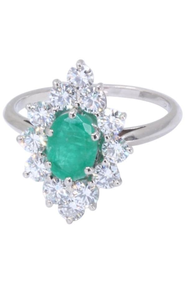 BAGUE MARQUISE ÉMERAUDE ET DIAMANTS — vue 5