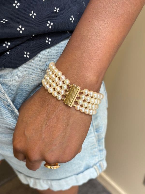 BRACELET DE PERLES 4 RANGS — vue 2