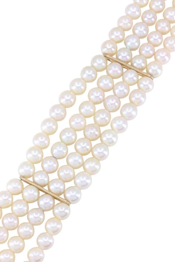BRACELET DE PERLES 4 RANGS — vue 3