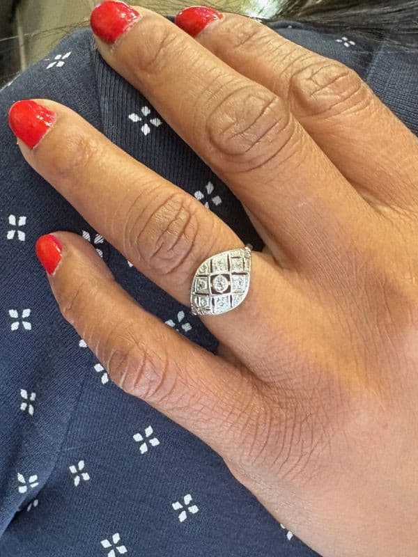 BAGUE ART-DÉCO DIAMANTS — vue 2