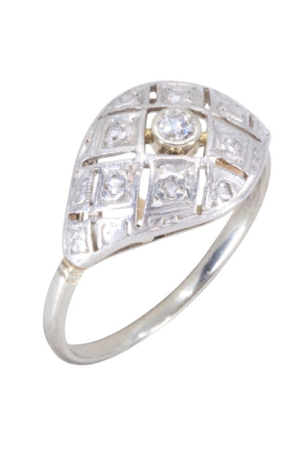 BAGUE ART-DÉCO DIAMANTS — vue 3