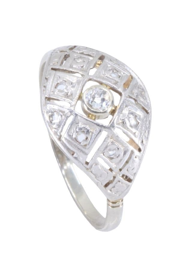 BAGUE ART-DÉCO DIAMANTS — vue 5