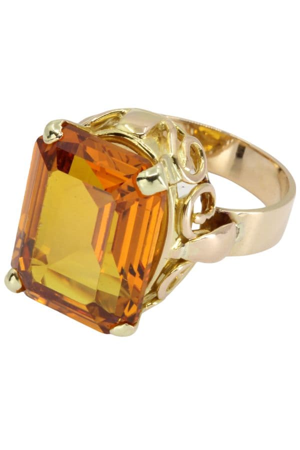 BAGUE MODERNE SAPHIR ORANGE — vue 2