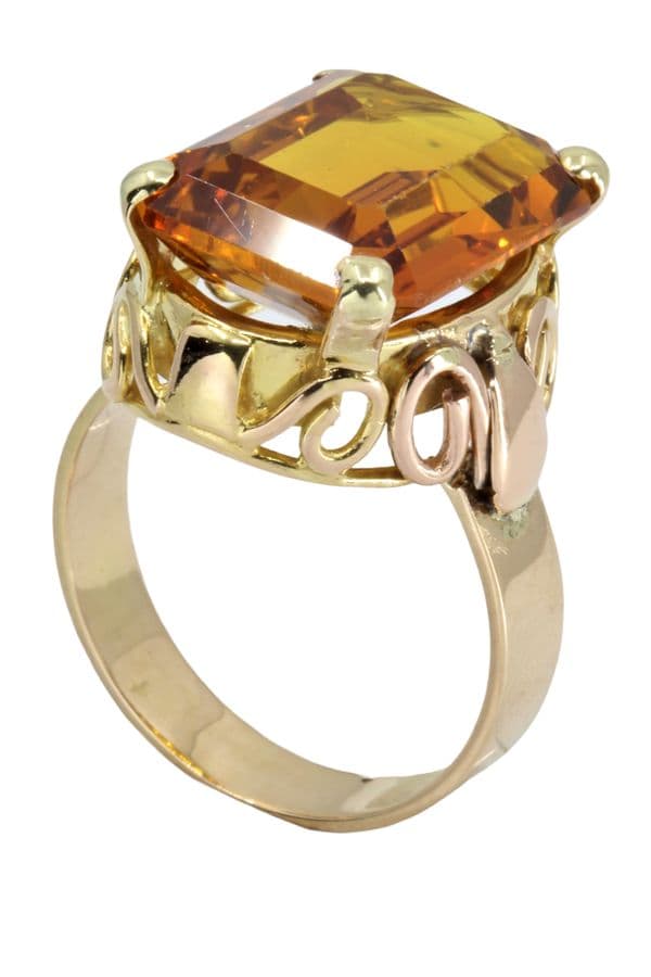 BAGUE MODERNE SAPHIR ORANGE — vue 4