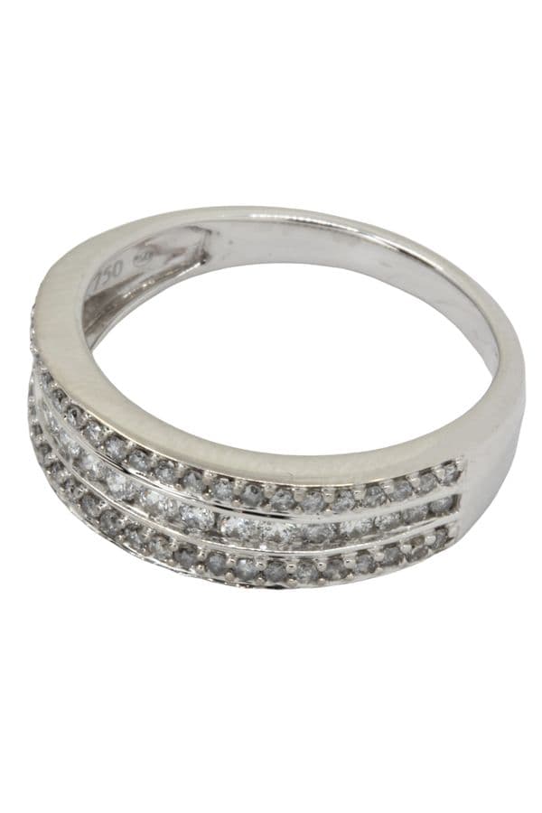 BAGUE MODERNE PAVAGE DIAMANTS — vue 2