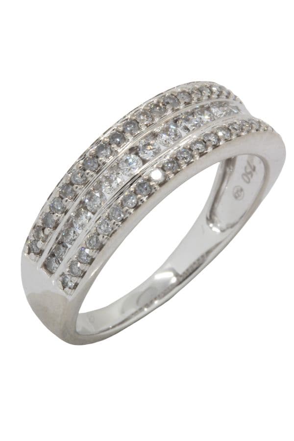 BAGUE MODERNE PAVAGE DIAMANTS — vue 3