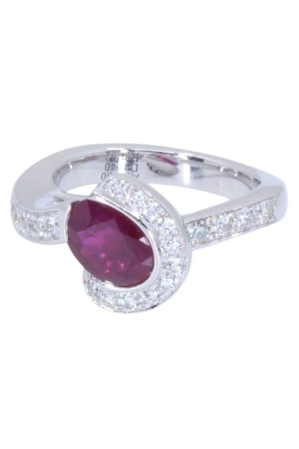 BAGUE MODERNE RUBIS ET DIAMANTS — vue 6