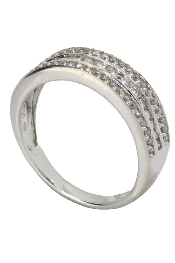 BAGUE MODERNE PAVAGE DIAMANTS — vue 4