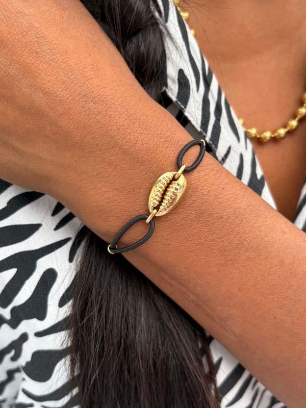 BRACELET SUR CORDON CAURIS DIAMANTS — vue 2
