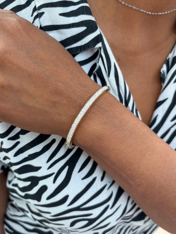 BRACELET JONC OUVRANT DIAMANTS — vue 2
