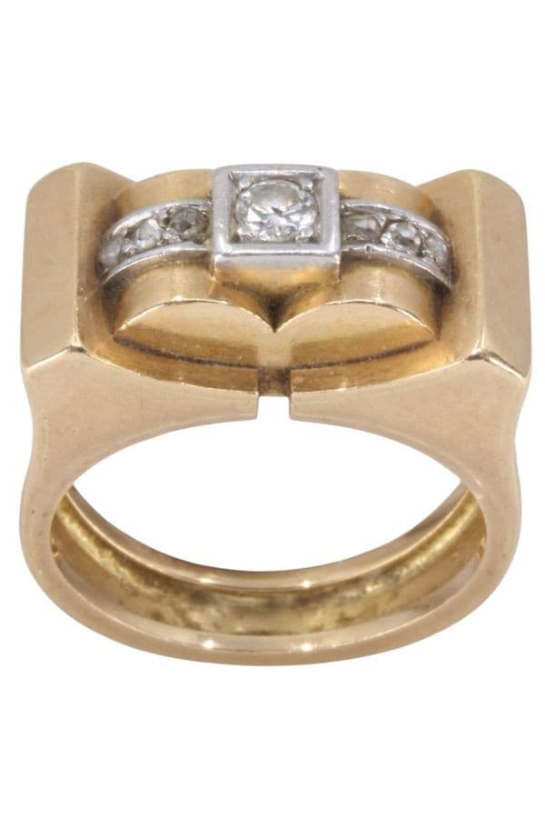 BAGUE TANK DIAMANTS — vue 1