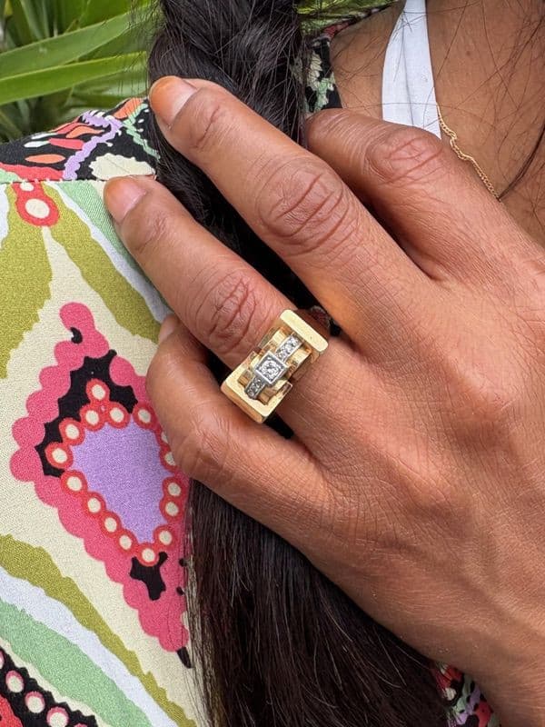 BAGUE TANK DIAMANTS — vue 2