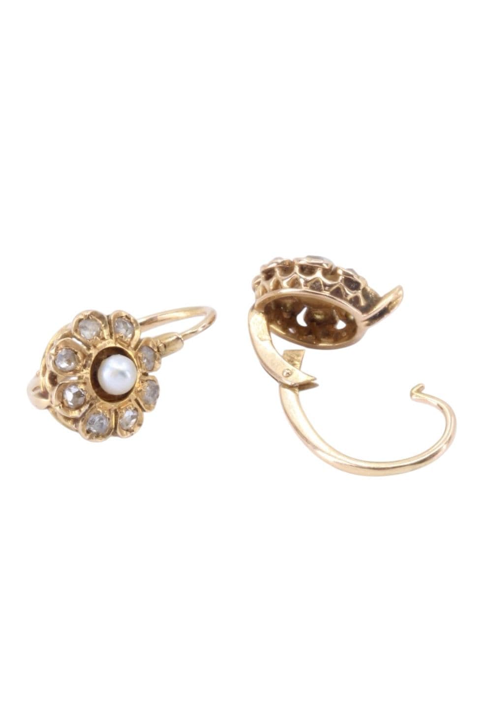 DORMEUSES ANCIENNES PERLES ET DIAMANTS — vue 3