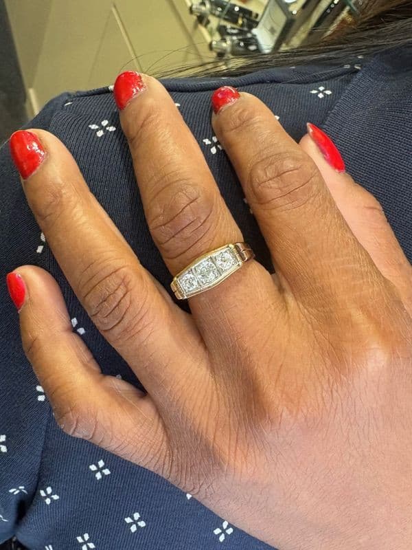 BAGUE ART-DÉCO DIAMANTS — vue 2