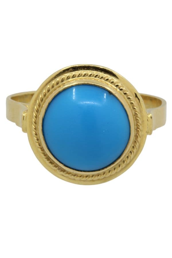BAGUE TURQUOISE CABOCHON — vue 2
