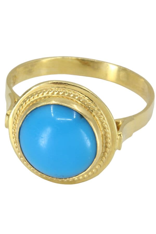 BAGUE TURQUOISE CABOCHON — vue 3