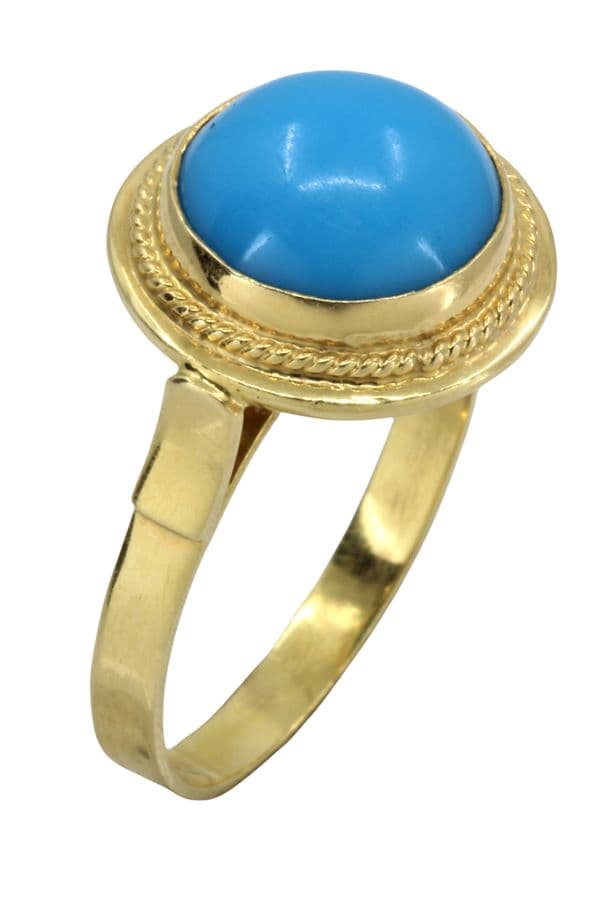 BAGUE TURQUOISE CABOCHON — vue 4