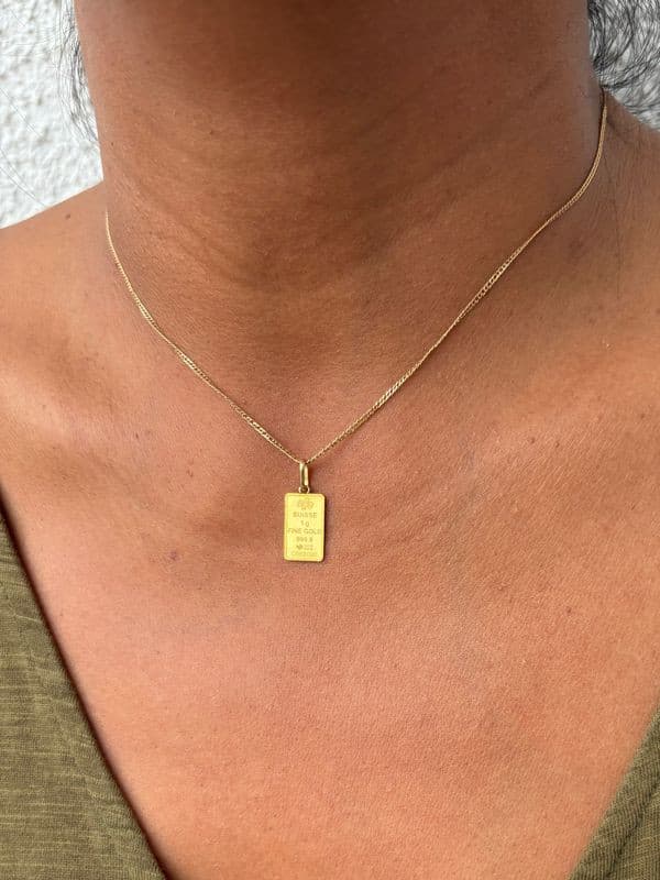 PENDENTIF LINGOTIN 1 GRAMME "LADY FORTUNA" — vue 2