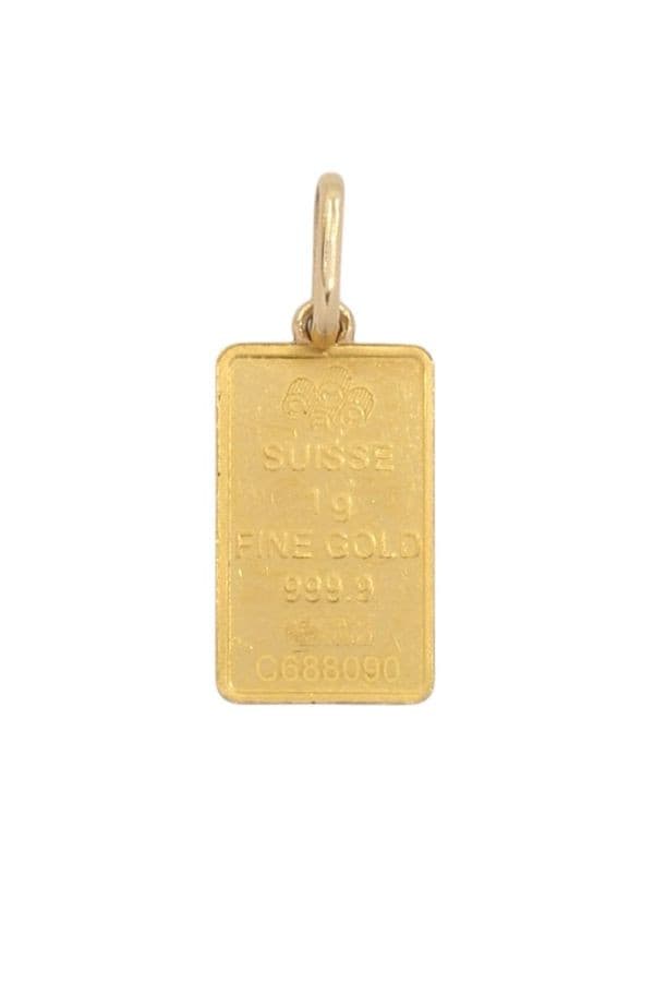 PENDENTIF LINGOTIN 1 GRAMME "LADY FORTUNA" — vue 1