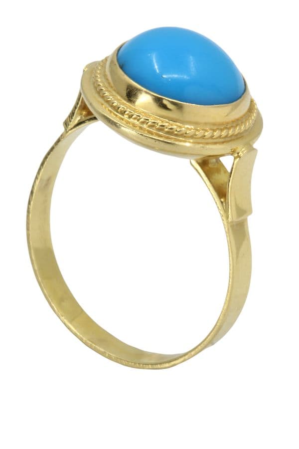 BAGUE TURQUOISE CABOCHON — vue 5