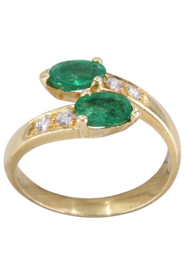 BAGUE TOI ET MOI ÉMERAUDES ET DIAMANTS