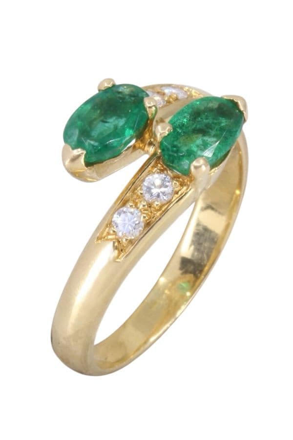 BAGUE TOI ET MOI ÉMERAUDES ET DIAMANTS — vue 3