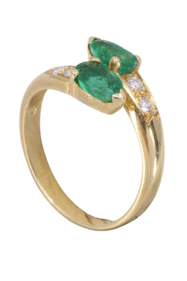 BAGUE TOI ET MOI ÉMERAUDES ET DIAMANTS — vue 4