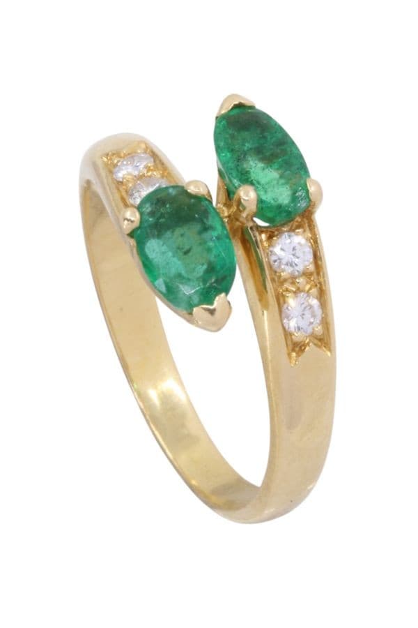 BAGUE TOI ET MOI ÉMERAUDES ET DIAMANTS — vue 5
