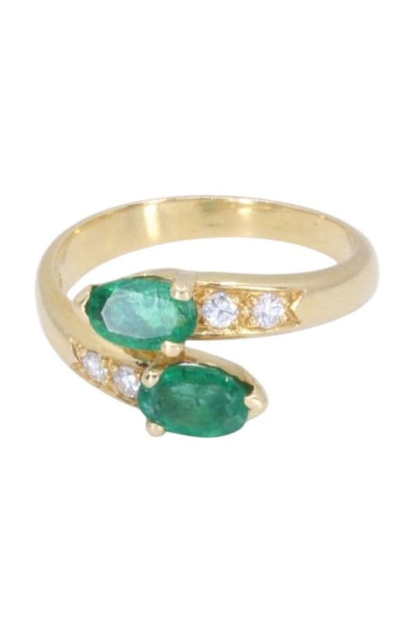 BAGUE TOI ET MOI ÉMERAUDES ET DIAMANTS — vue 6