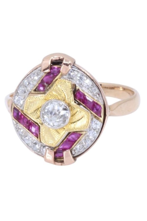 BAGUE RUBIS ET DIAMANTS — vue 6