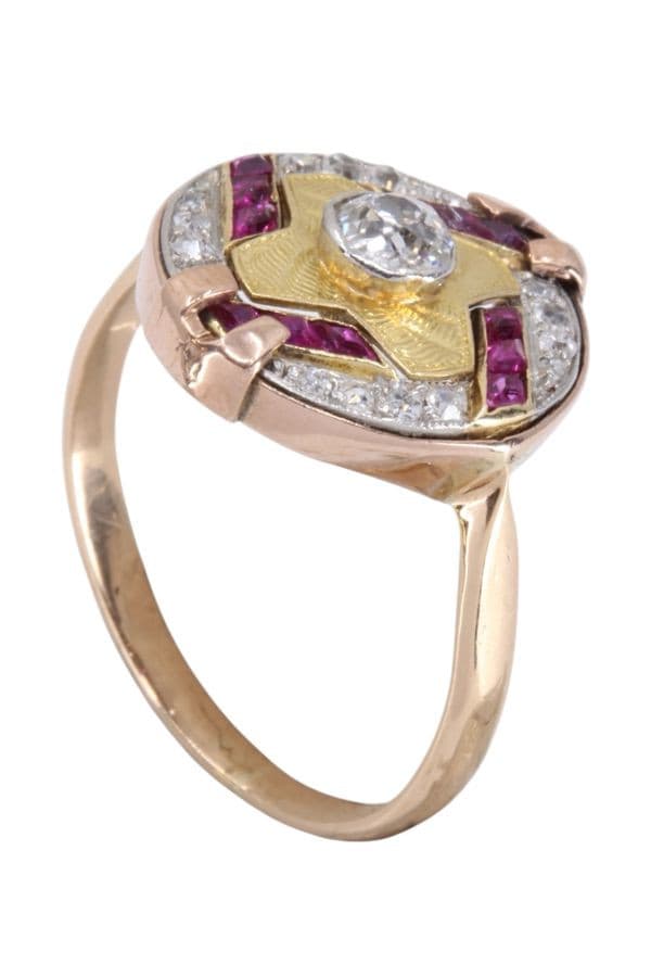 BAGUE RUBIS ET DIAMANTS — vue 4