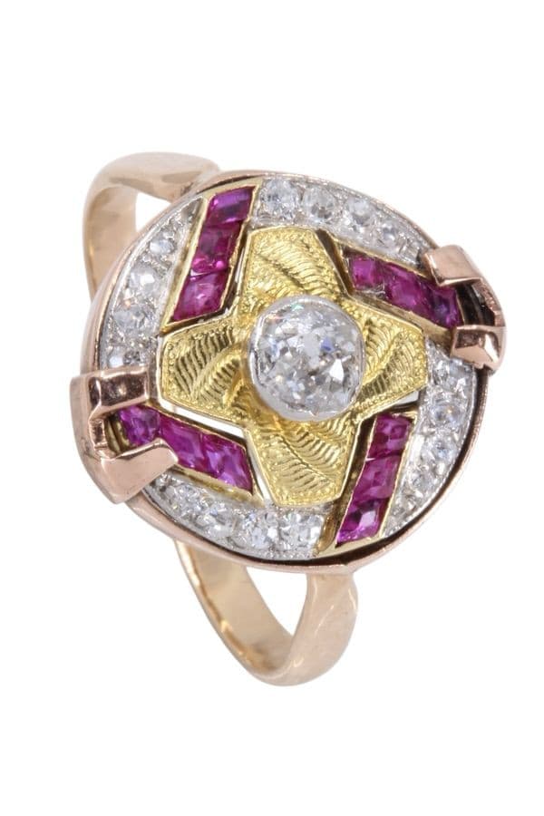 BAGUE RUBIS ET DIAMANTS — vue 5