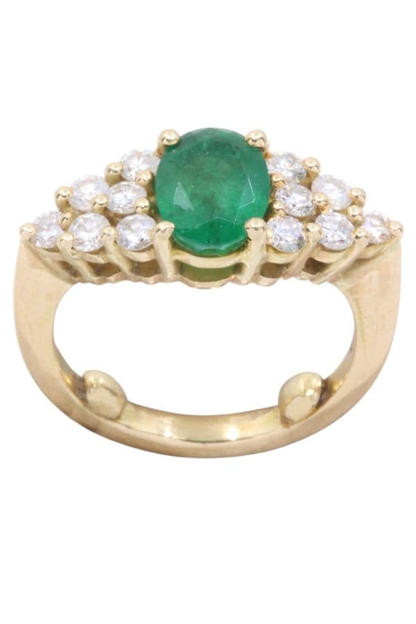 BAGUE ÉMERAUDE ET DIAMANTS — vue 1