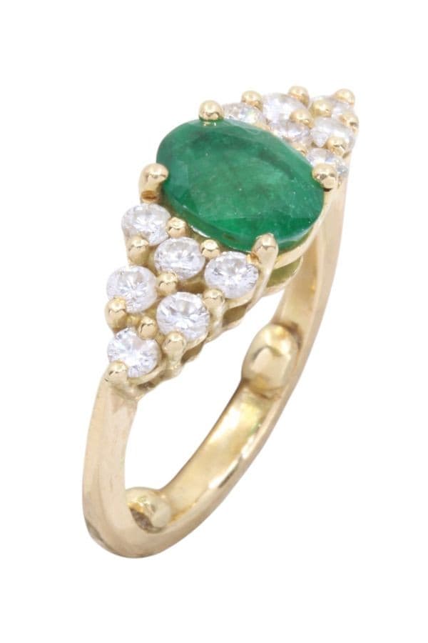 BAGUE ÉMERAUDE ET DIAMANTS — vue 3