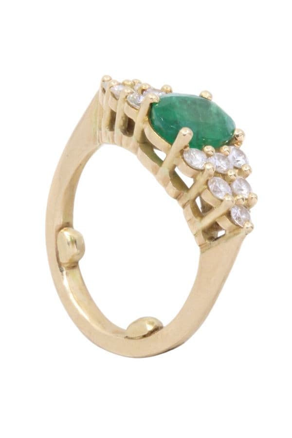 BAGUE ÉMERAUDE ET DIAMANTS — vue 4