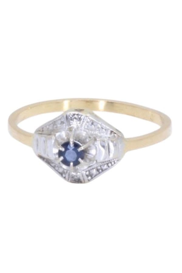 BAGUE ANCIENNE 2 ORS SAPHIR — vue 6