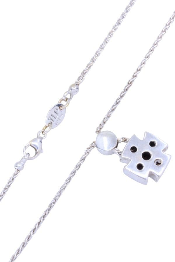 COLLIER CROIX MODERNE DIAMANT — vue 4