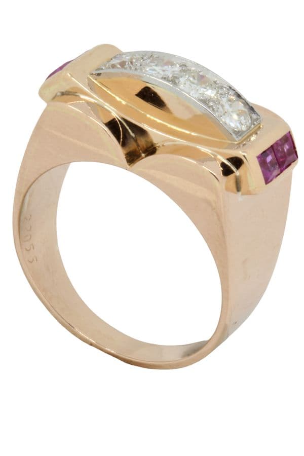 BAGUE TANK RUBIS ET DIAMANTS — vue 6