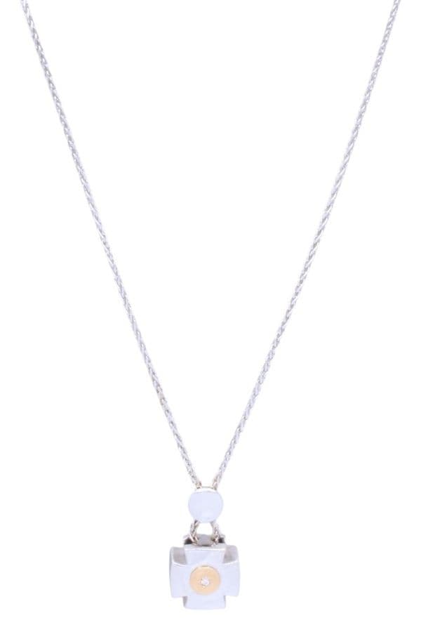 COLLIER CROIX MODERNE DIAMANT — vue 1
