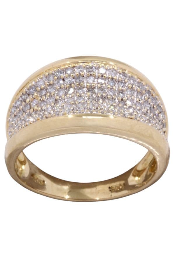 BAGUE MODERNE PAVAGE DIAMANTS — vue 1