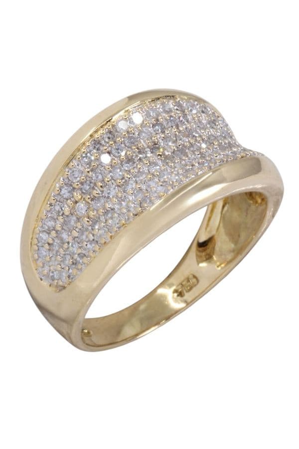 BAGUE MODERNE PAVAGE DIAMANTS — vue 3