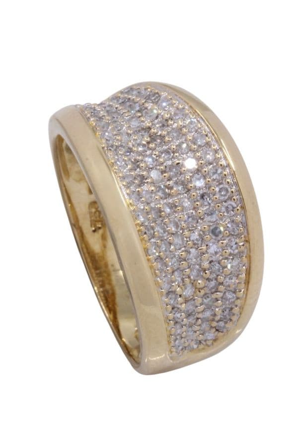BAGUE MODERNE PAVAGE DIAMANTS — vue 5