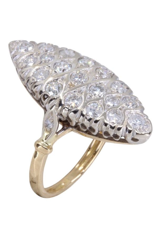 BAGUE MARQUISE DIAMANTS — vue 3