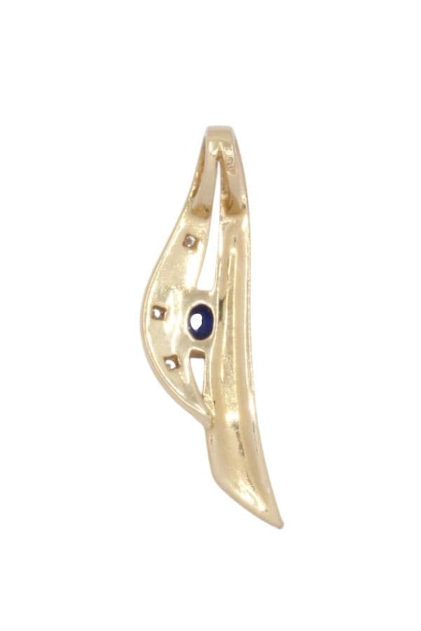 PENDENTIF SAPHIR ET DIAMANTS — vue 3
