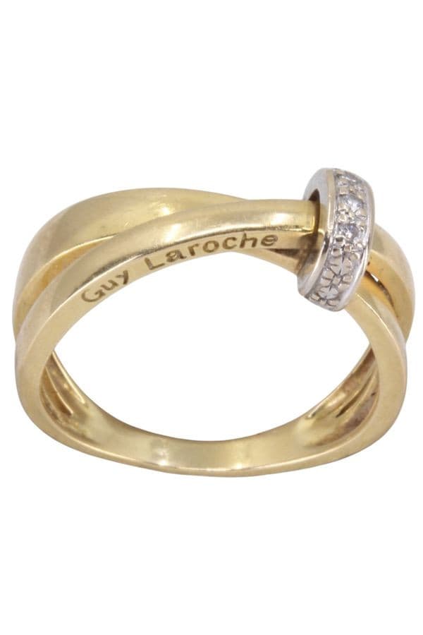 BAGUE GUY LAROCHE 2 ORS ET DIAMANTS