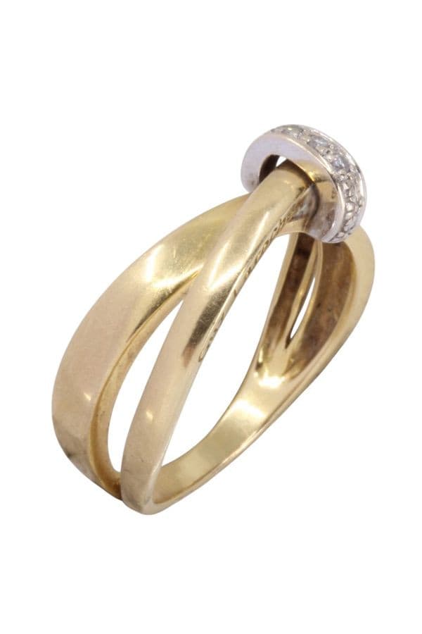 BAGUE GUY LAROCHE 2 ORS ET DIAMANTS — vue 3