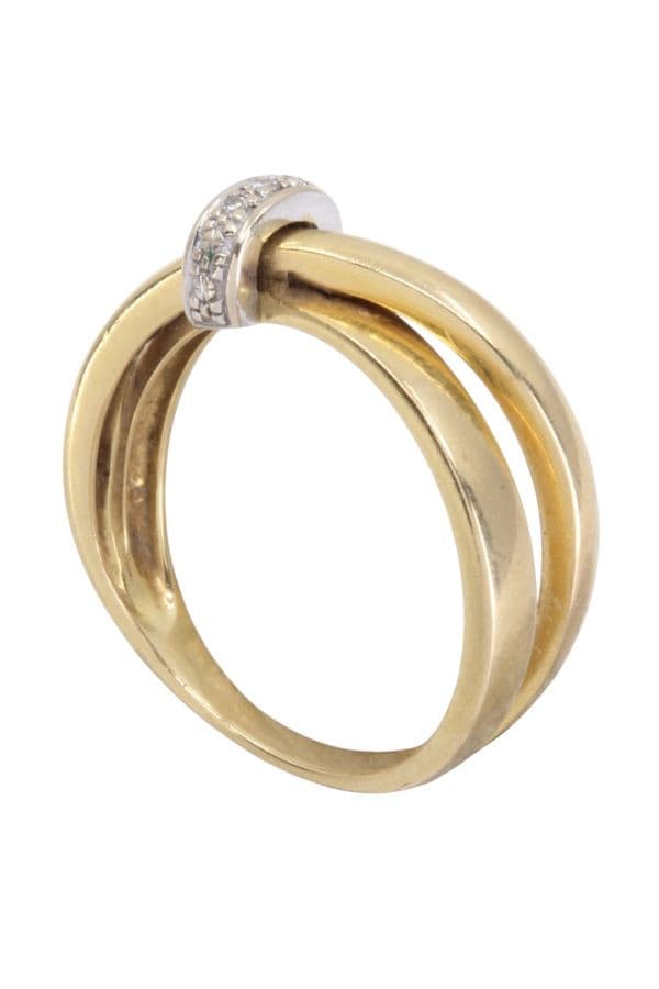 BAGUE GUY LAROCHE 2 ORS ET DIAMANTS — vue 4